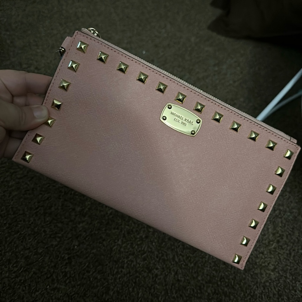 Pink stud MK Wristlet
